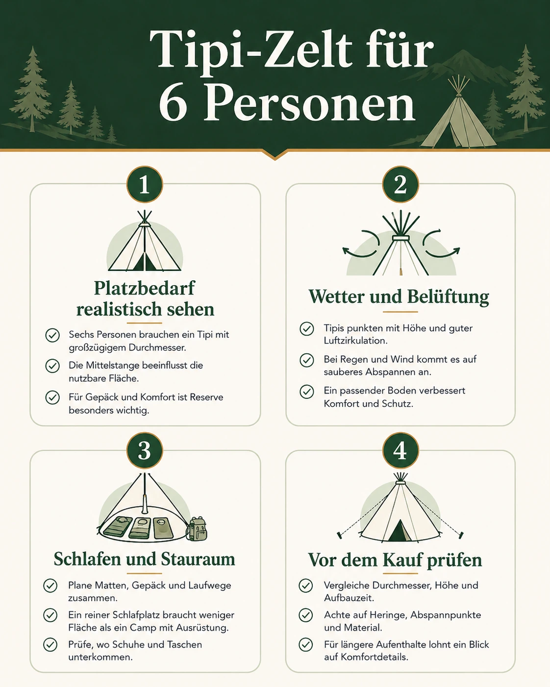 Infografik: Tipi-Zelt für 6 Personen
